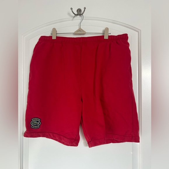 Lacoste × Supreme Lacoste Red Athletic Sweatshorts size large streetwear - Picture 1 of 15